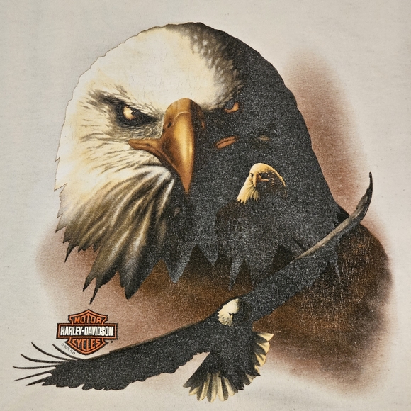 Harley-Davidson T-Shirt in Cream. XL - Picture 3 of 8